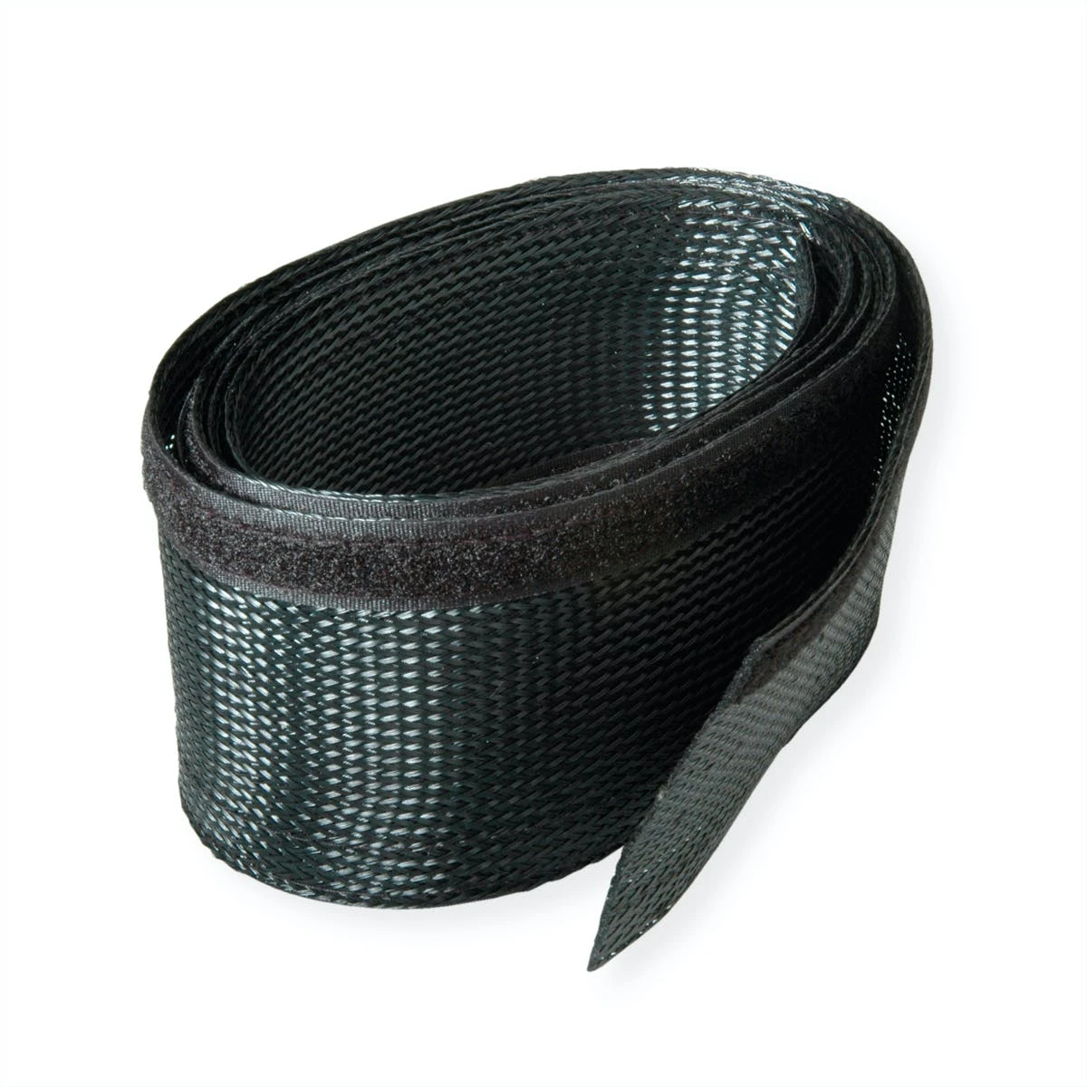 ROLINE PVC Gewebeschlauch Für Kabelbündelung, Mit Klettband, Schwarz, 2,5 M 8 ROLINE PVC Gewebeschlauch Für Kabelbündelung, Mit Klettband, Schwarz, 2,5 M – Bild 6