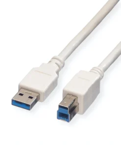 VALUE USB 3.2 Gen 1 Kabel, Typ A-B, Weiß, 0,8 M