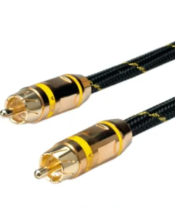 ROLINE GOLD Cinch-Verbindungskabel Simplex ST/ST, Gelb, 2,5 M