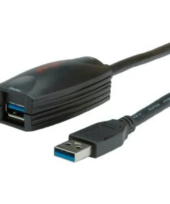ROLINE USB 3.2 Gen 1 Aktives Repeater Kabel, Schwarz, 5 M
