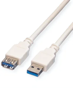 VALUE USB 3.2 Gen 1 Kabel, Typ A-A, ST/BU, Weiß, 1,8 M