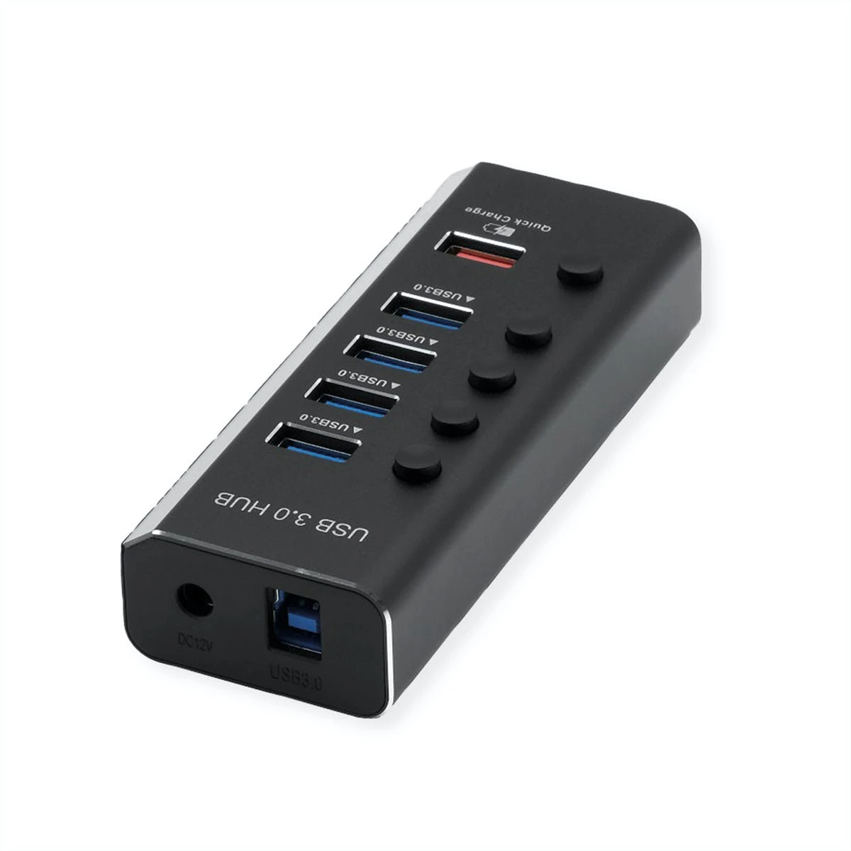 ROLINE USB 3.2 Gen 1 Notebook Hub, 4 Ports, Einzeln Schaltbar, Schwarz 5 ROLINE USB 3.2 Gen 1 Notebook Hub, 4 Ports, Einzeln Schaltbar, Schwarz – Bild 3