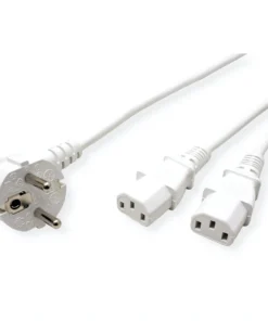 ROLINE Y-Netzanschlusskabel, Weiß, 2 M