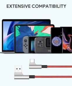 Null AUKEY CB-CMD32 Rechtwinkliges USB C Kabel AUKEY [ 2-Pack, Je 1 M ] Ideal Für Spiele 90 Grad USB C Zu A Schnellladekabel -AUKEY-Shop 4b0ff1ac e7df 424c 9fed 9a4a35504506