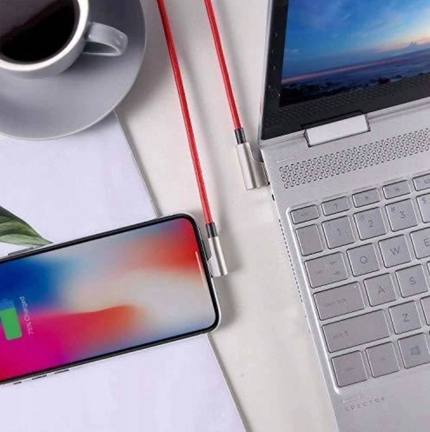 Null AUKEY CB-AL01 Satz USB-Nylonkabel - Lightning 2m 2 Stück 90-Grad-Stecker Apple MFi-Zertifikat 9 Null AUKEY CB-AL01 Satz USB-Nylonkabel - Lightning 2m 2 Stück 90-Grad-Stecker Apple MFi-Zertifikat – Bild 7