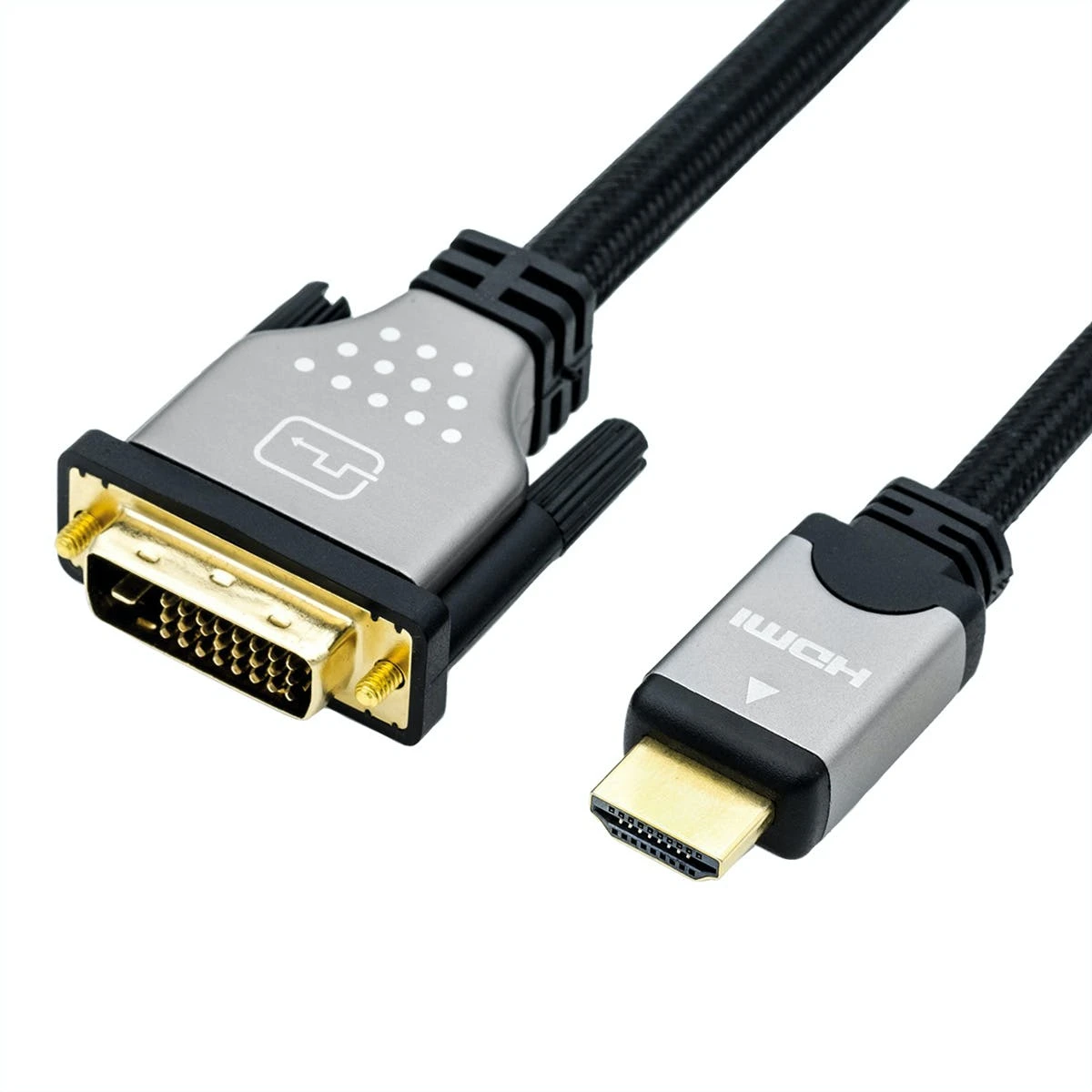 ROLINE Monitorkabel DVI (24+1) - HDMI, ST/ST, Schwarz / Silber, 10 M 3 ROLINE Monitorkabel DVI (24+1) - HDMI, ST/ST, Schwarz / Silber, 10 M