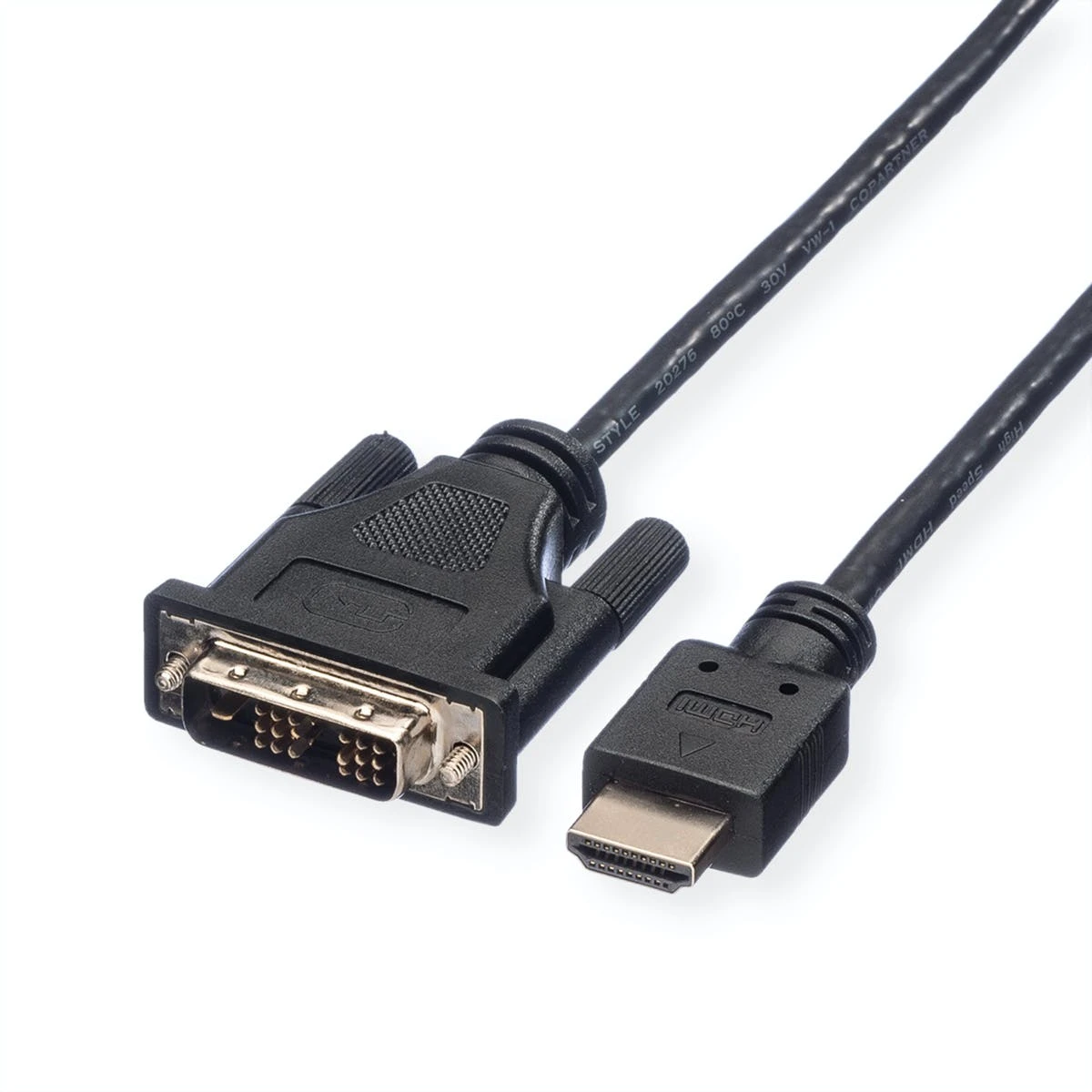 ROLINE Kabel DVI (18+1) ST - HDMI ST, Schwarz, 1 M 3 ROLINE Kabel DVI (18+1) ST - HDMI ST, Schwarz, 1 M