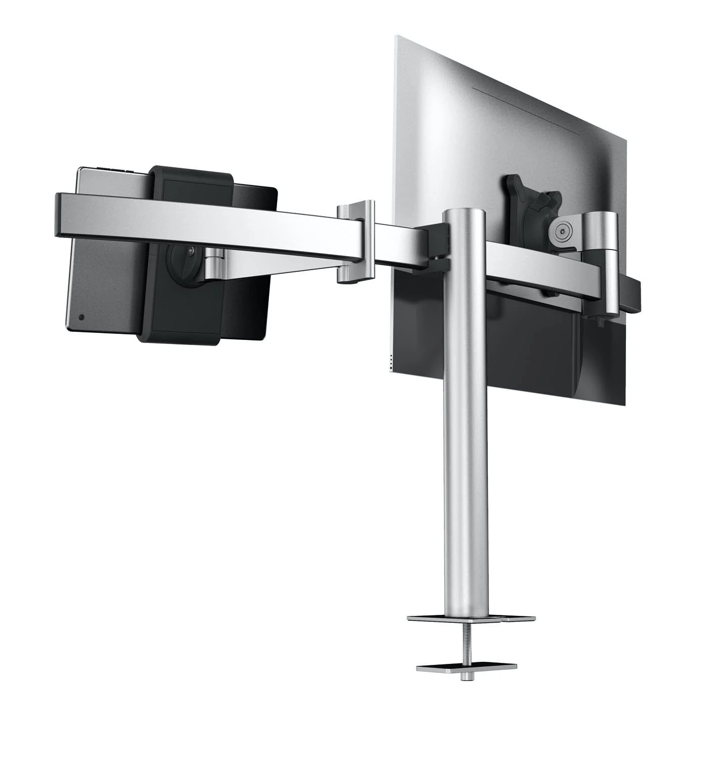 Null Durable 508423 Monitor Halterung Pro, Flexibler Schwenkarm 360° Drehbar, Für VESA Bildschirme 21-27`, Tischdurchführung, Silber 6 Null Durable 508423 Monitor Halterung Pro, Flexibler Schwenkarm 360° Drehbar, Für VESA Bildschirme 21-27`, Tischdurchführung, Silber – Bild 4
