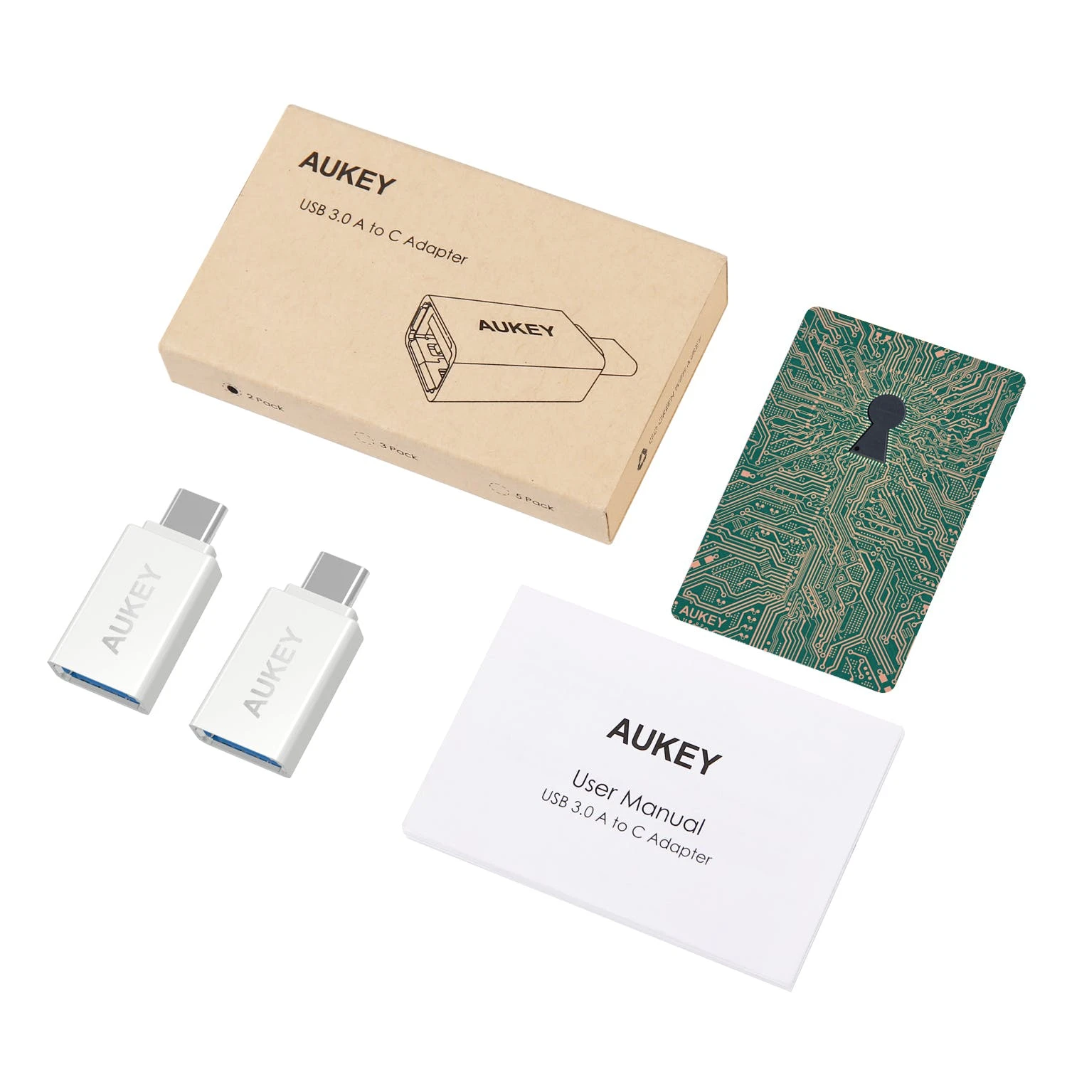 Null AUKEY CB-A1 USB 3.0 A Auf C Adapter (2er Pack), White 8 Null AUKEY CB-A1 USB 3.0 A Auf C Adapter (2er Pack), White – Bild 6