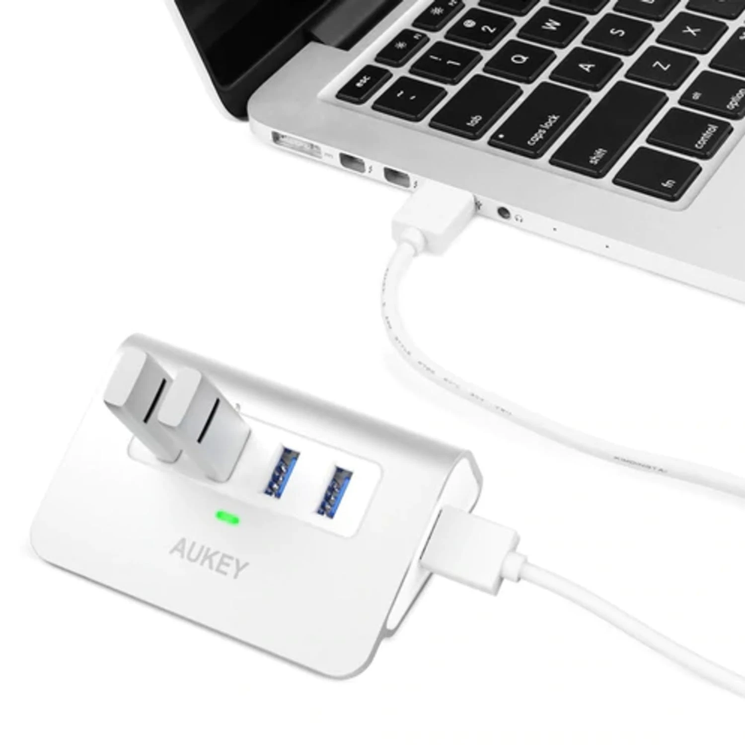 Null AUKEY CB-H5, USB 3.1 Gen 1 Hub, Aluminum Alloy 4-Port USB 3.0 Data Hub For MacBook Air, Mac Mini, IMac, And Other Laptops & PCs 7 Null AUKEY CB-H5, USB 3.1 Gen 1 Hub, Aluminum Alloy 4-Port USB 3.0 Data Hub For MacBook Air, Mac Mini, IMac, And Other Laptops & PCs – Bild 5