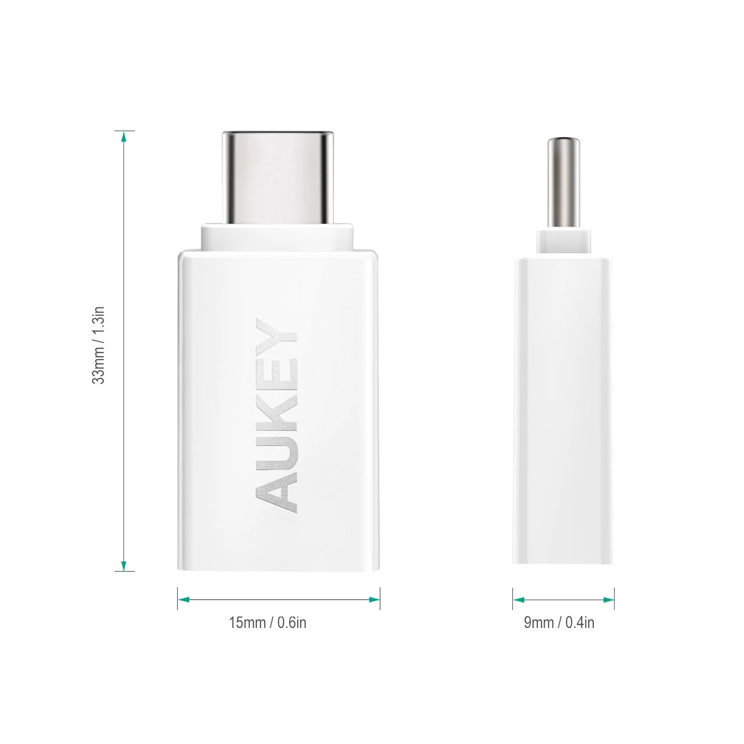 Null AUKEY CB-A1 USB 3.0 A Auf C Adapter (2er Pack), White 9 Null AUKEY CB-A1 USB 3.0 A Auf C Adapter (2er Pack), White – Bild 7