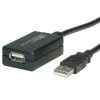 VALUE USB 2.0 Verlängerung, Aktiv, Mit Repeater, Schwarz, 12 M