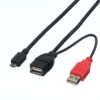 ROLINE USB 2.0 Y-Kabel, 2x Typ A (ST / BU) - Micro B ST, 1m -AUKEY-Shop e5a2687e f741 447a 85ec d6a148063b6a